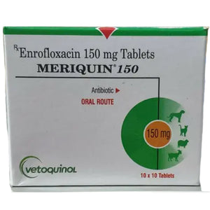 Vetoquinol Meriquin 150mg Enrofloxacin Tablets for Dogs and Cats