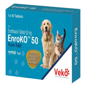 Veko Enroko Yum Tab 50mg Tablet Dogs & Cats (pack of 10 tablets)