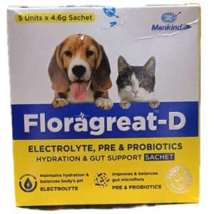 Mankind Floragreat D Probiotic & Electrolyte Supplements for Dogs and Cats