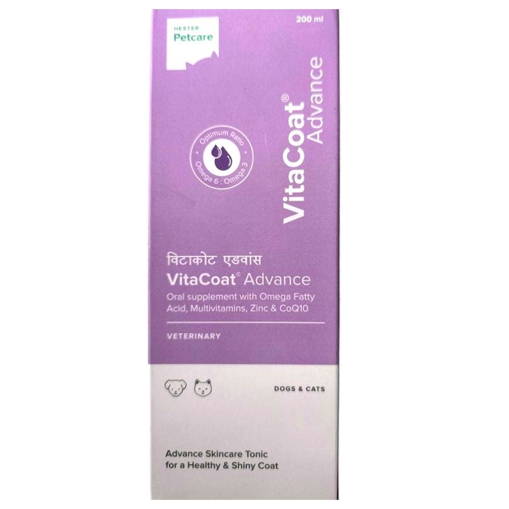 Hester Vitacoat Advance Syrup Skin & Coat Supplement for Dogs and Cats 200ml