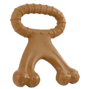 Talking Dog Club Tug-N-Pull Nylon Bone Heavy Chew Toy for Dogs (Brown)