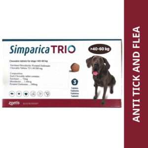 Zoetis Simparica Trio Tick and Flea Control Tablet for Dogs (pack of 3 tablets)