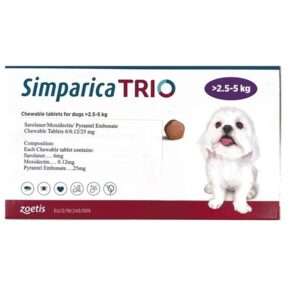 Zoetis Simparica Trio Tick and Flea Control Tablet for Dogs (1 tablet)