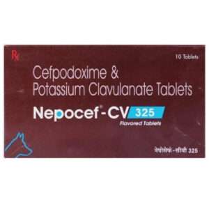 Ttk Nepocef CV 325mg (Cefpodoxime Proxetil & Potassium Clavulanate) Tablet for Dogs and Cats