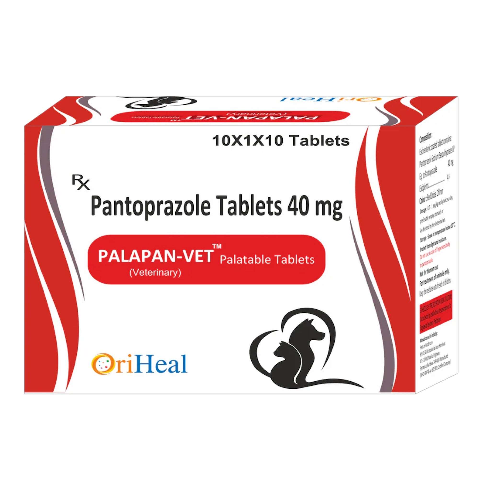 Oriheal Palapan vet palatable pantoprazole 40mg tablet for Dogs and Cats