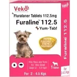 Veko Furaline Fluralaner 112.5mg Chewable Tick & Flea Tablets for Very Small Dogs (2 to 4.5kg)