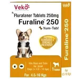 Veko Furaline Fluralaner 250mg Chewable Tick & Flea Tablets for Dogs & Puppies (4.5 to 10kg)
