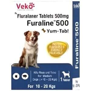 Veko Furaline Fluralaner 500mg Chewable Tick & Flea Tablets for Medium Dogs (10 to 20kg)