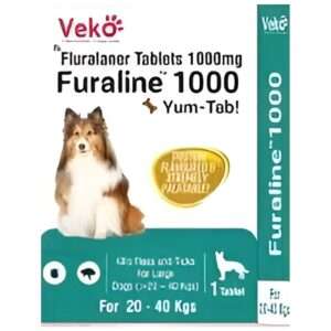 Veko Furaline Fluralaner 1000mg Chewable Tick & Flea Tablets for Large Dogs (20 to 40kg)