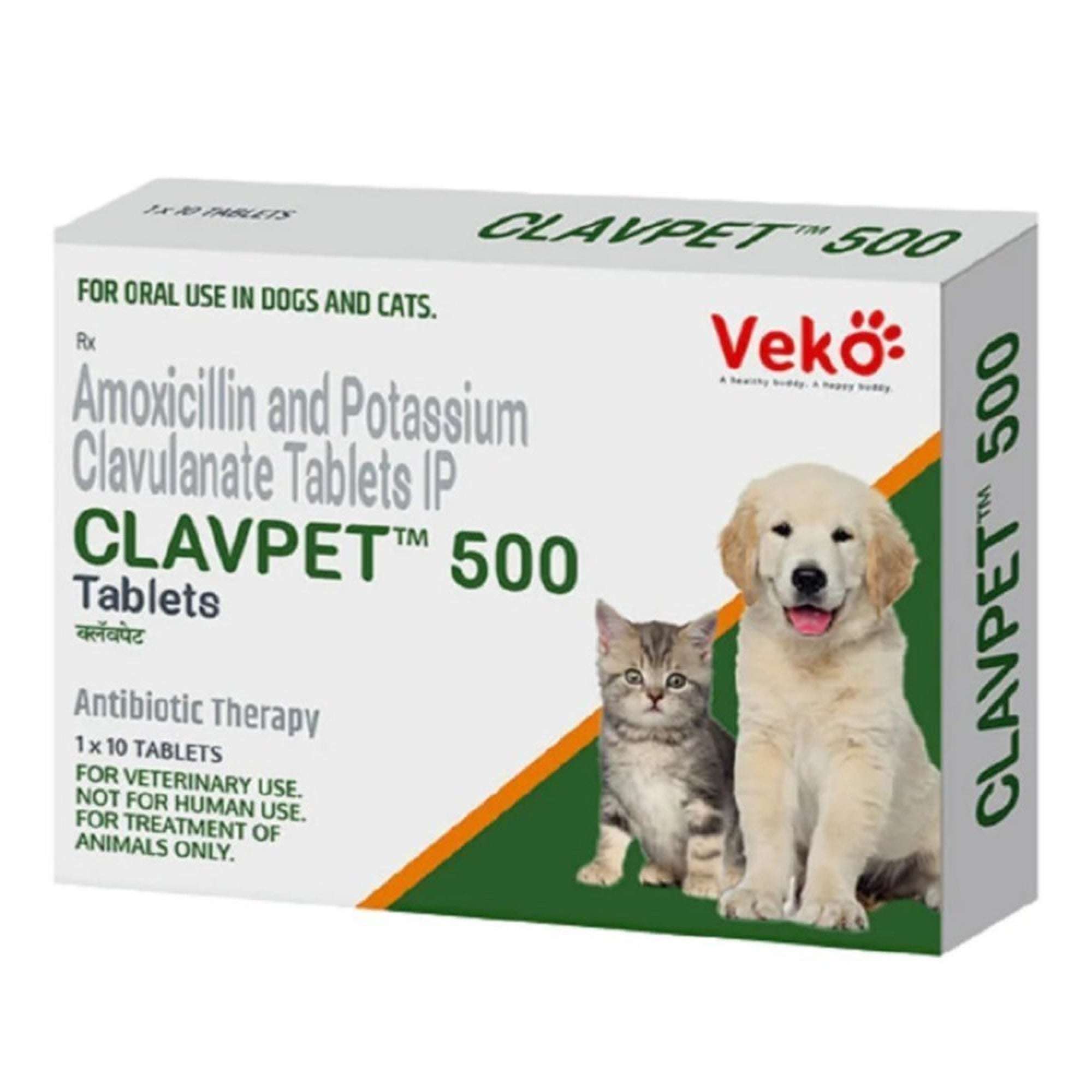 Veko Clavpet 500mg Tablet Dogs & Cats (pack of 10 tablets)