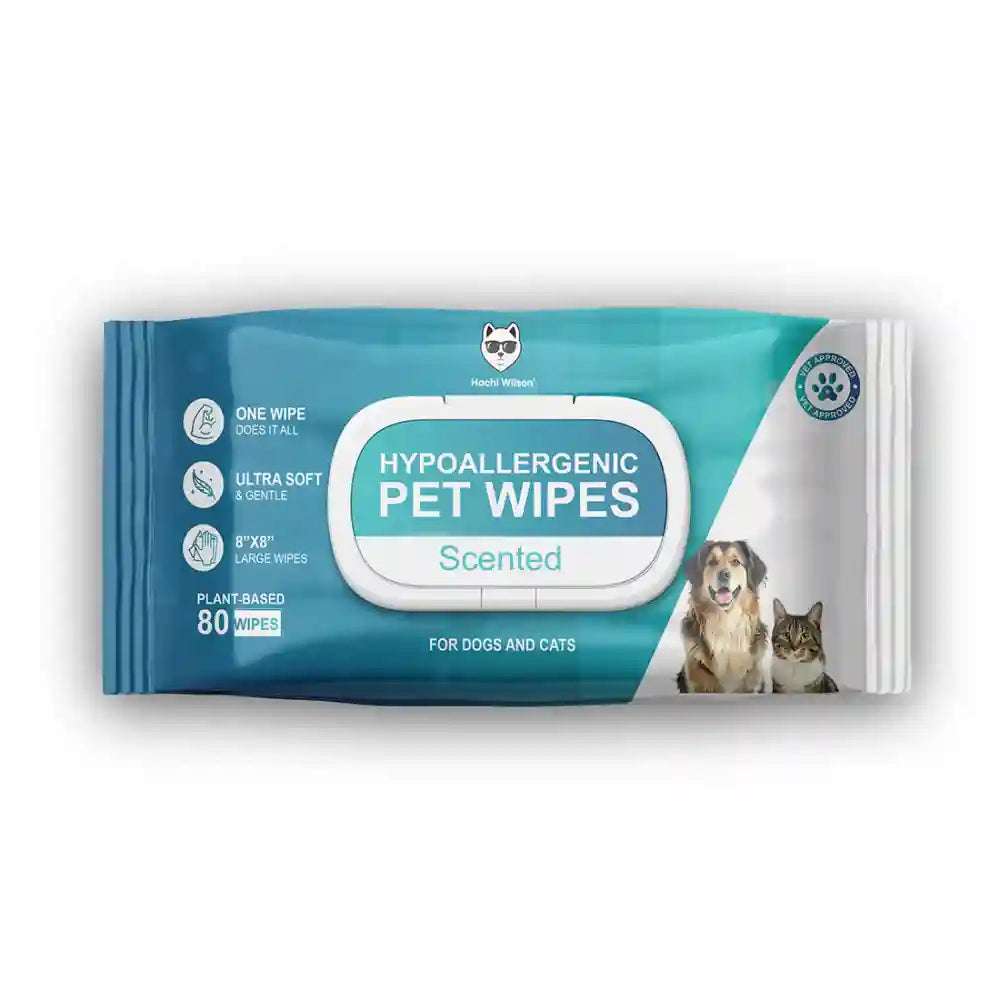 Hachi Wilson Premium Hypoallergenic Plant Based Wipes for Dogs and Cats