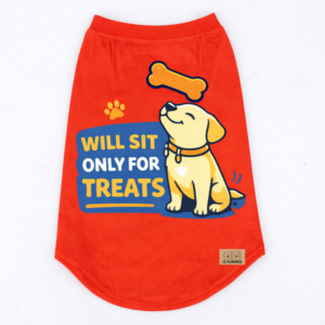15 Furries Only Treats Sleeveless T shirts for Dogs (Red)