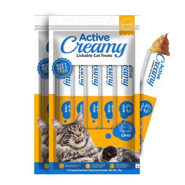 Active Lickable Crab Creamy Cat Treats (Buy 1 Get 1)