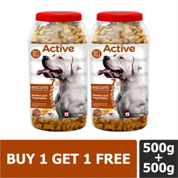 Active Mutton & Vegetable Flavour Biscuit Dog Treats (Buy 1 Get 1)