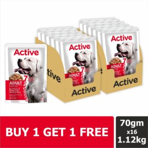 Active Real Chicken & Chicken Liver Chunks in Gravy Adult Dog Wet Food (Buy 1 Get 1)