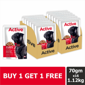 Active Real Chicken & Chicken Liver Chunks in Gravy Puppy Dog Wet Food (Buy 1 Get 1)
