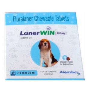 Alembic Lanerwin 500mg (Fluralaner) Dog Tick & Flea Control Tablet (10 to 20kg) (1 tablet)