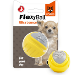 Barkbutler x Fofos Flexy Ball Ultra Bounce Toy for Dogs (Yellow & Grey) | For Aggressive Chewers image 1