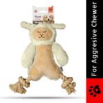 Barkbutler x Fofos Ropeleg Plush Sheep Toy for Dogs | For Medium Chewers (White) image 3