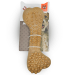 Barkbutler x Fofos Woodplay Brush Bone Toy for Dogs | For Chewers (Brown) image 1