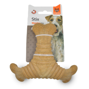 Barkbutler x Fofos Woodplay Triangle chew Toy for Dogs (Brown)