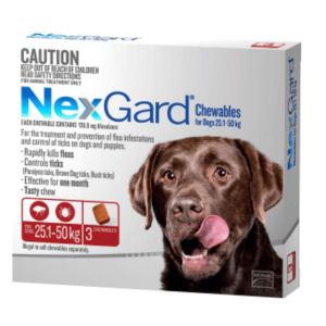 Boehringer Ingelheim Nexgard (Afoxolaner) (25 to 50kg) Dog Tick & Flea Control Tablet (3 tablets)