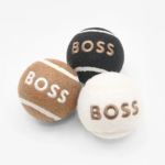 Boss Tennis Ball for Dogs (White/Camel/Black) image 1
