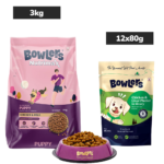 Bowlers Chicken & Milk Nutrimax Puppy Dog Dry and Chicken & Liver Recipe in Gravy Puppy Dog Wet Food Combo image 1