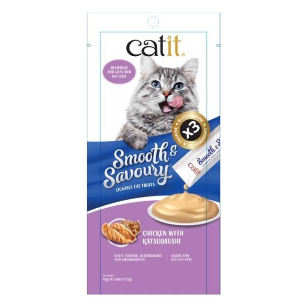 Catit Smooth and Savoury Chicken with Katsuobushi Creamy Lickable Cat Treats