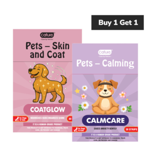 Cature Care by Nature Coatglow & Calmcare Dissolving Oral Strips for Dogs and Cats (Buy 1 Get 1)