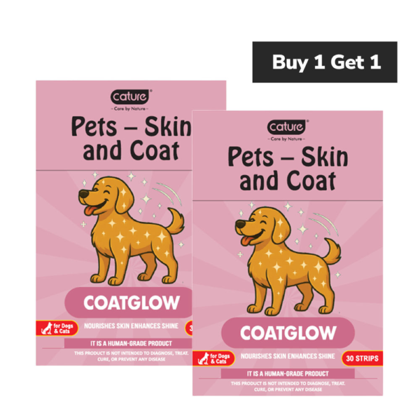 Cature Care by Nature Coatglow Natural Spearmint Flavoured Dissolving Oral Strips for Dogs and Cats (Buy 1 Get 1)
