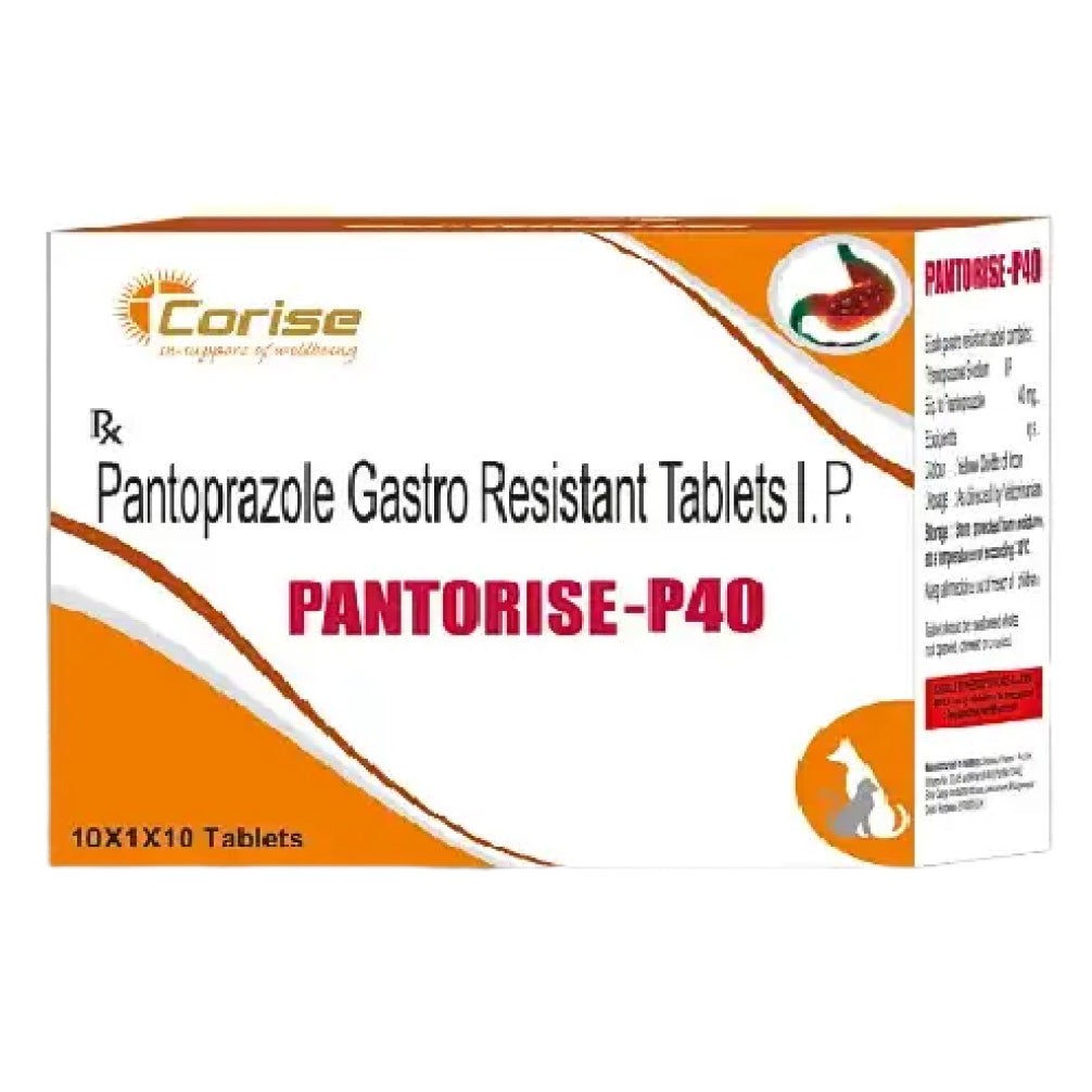 Corise Pantorise P40 Tablets Pantoprazole Gastro Resistant for Dogs and Cats