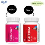 Drools Absolute Skin & Coat and Absolute Calcium Supplement Tablets for Dogs Combo image 1