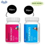 Drools Absolute Skin & Coat and Absolute Vitamin Supplement Tablets for Dogs Combo image 1
