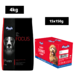 Drools Focus Super Premium Dry Food and Chicken & Chicken Liver Chunks in Gravy Puppy Dog Wet Food Combo image 1