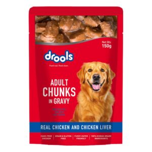 Drools Real Chicken & Chicken Liver Chunks in Gravy Adult Dog Wet Food