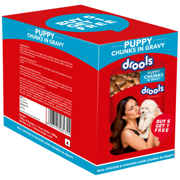 Drools Real Chicken & Chicken Liver Chunks in Gravy Puppy Dog Wet Food