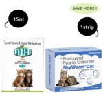 Areion Vet Feli D Kitten Deworming Suspension (15ml) and Skyec Skyworm Cat Tablet (pack of 4 tablets) Combo image 1
