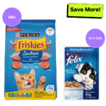 Friskies Seafood Cat Dry Food and Purina Felix Sardine with Jelly Adult Cat Wet Food Combo image 1