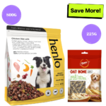 Henlo Baked Adult Dry Food and Gnawlers Oat Bone Dog Treats Combo image 1