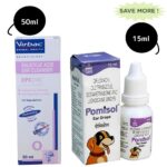 Intas Pomisol Ear Drops (15ml) and Virbac Epiotic Ear Cleanser for Dogs & Cats (50ml) Combo image 2
