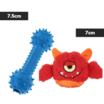 Pet Vogue Bone Rubber & Basil Plush Monster Ball with Squeaker Dog Combo image 1