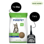 Purepet Lavender Scented Clumping Cat Litter and M Pets Cat Litter Scoop (Black) Combo image 3