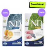 Farmina N&D Prime Lamb & Blueberry and Ocean Herring & Orange Grain Free Adult Cat Dry Food Combo image 1