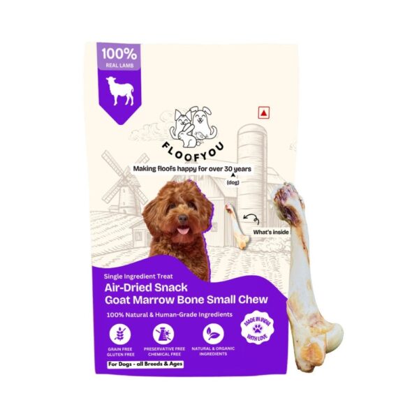 Floofyou Air Dried Goat Marrow Small Bone Dental Chew Dog Treats