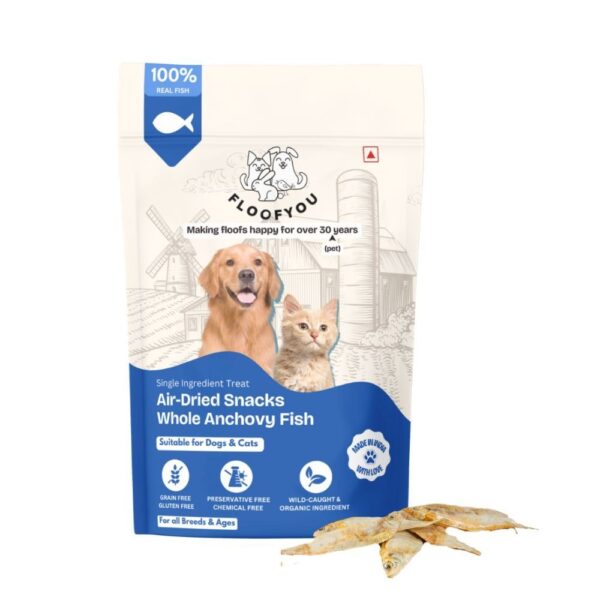 FloofYou Air Dried Whole Anchovy Fish Dog and Cats Treats