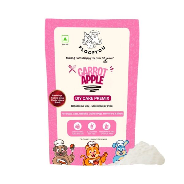 Floofyou Home Made Carrot Apple Birthday Cake Mix for Dogs and Cats