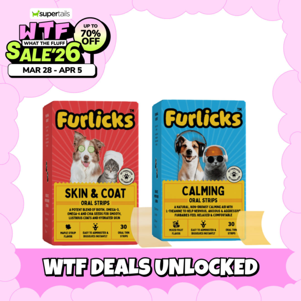 Furlicks Skin Coat & Calming Aid Health Supplement Combo for Dogs & Cats