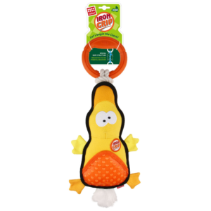 GiGwi Iron Grip Duck Plush with TRP Handle Toy for Dogs (Yellow)