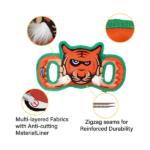 GiGwi Mighty Challenge Tiger Toy for Dogs (Orange/Blue) image 3